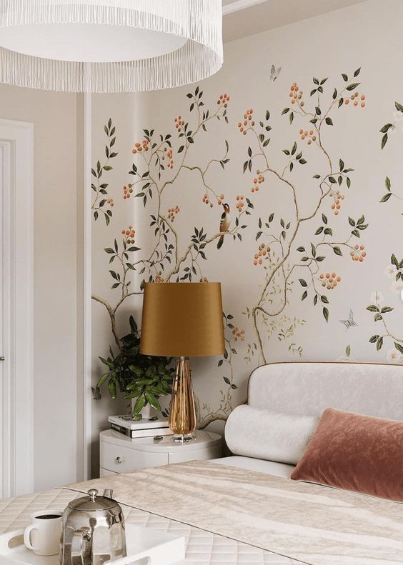 کاغذ دیواری اتاق خواب طرح گل